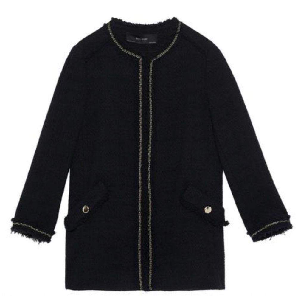 TWEED FROCK COAT WITH POCKETS